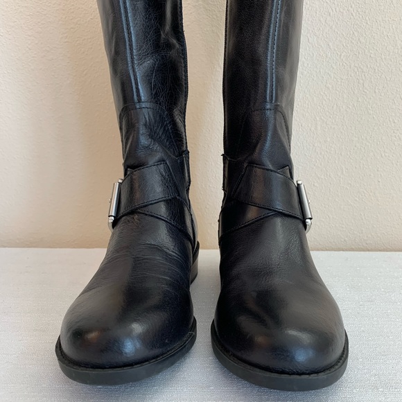 Me Too Darcey Black Leather Ankle Buckle Riding Boots Woman’s 8.5M - Picture 4 of 16
